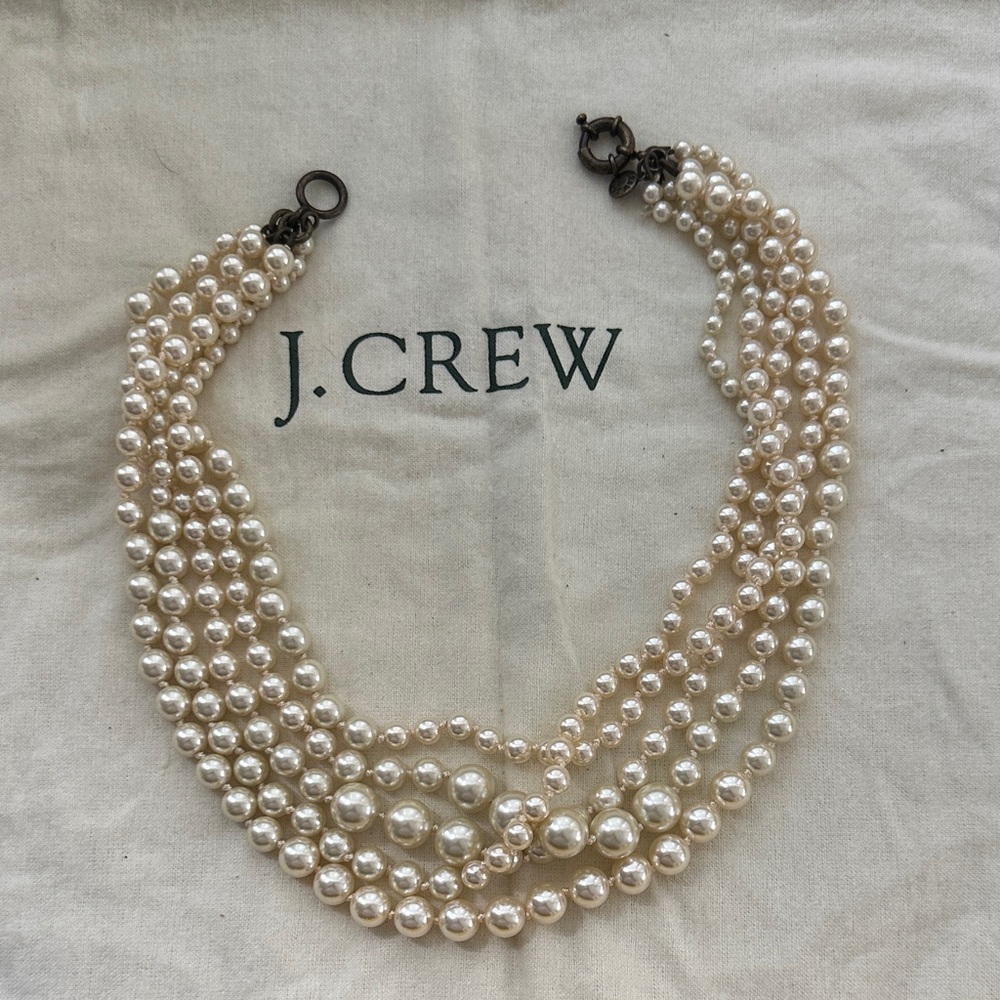 J. Crew Multi-Strand Cream Pearl Necklace